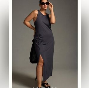 ANTHROPOLOGY NWT BORDEAUX HIGH NECK RUCHED LOUNGE DRESS